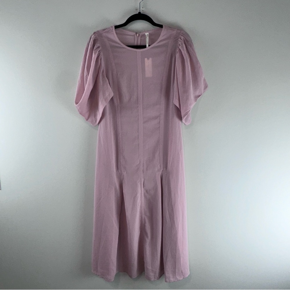 By Anthropologie Modern Sheer Midi Slip Spring Dress in Violet Ice Size 8